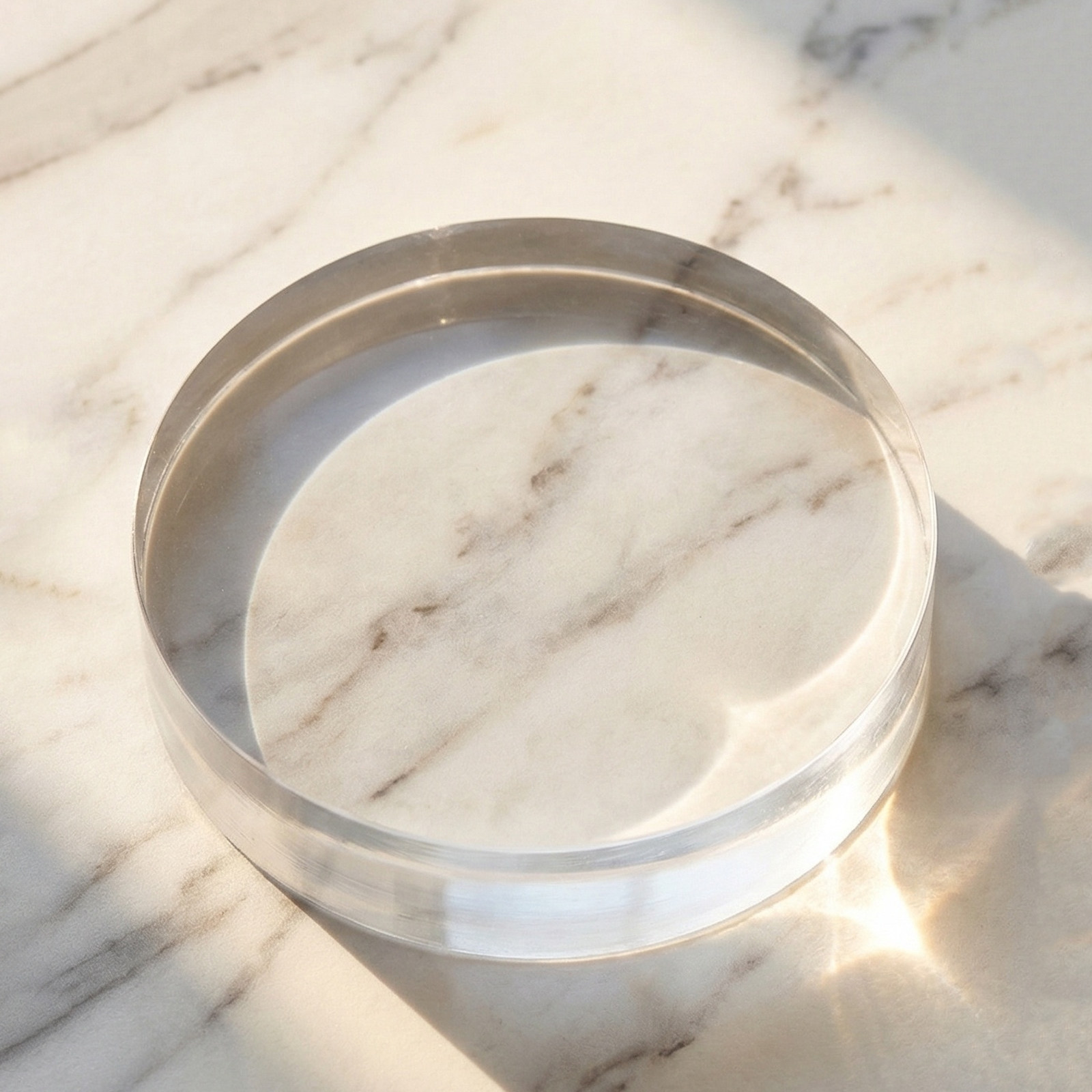 Book Weight Glass - Round Crystal Paperweight 3.15 Clear Glass