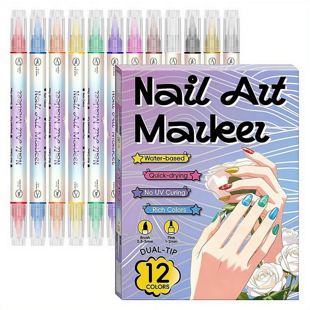 12/24 Colors Dual Tip Nail Art - Correction Pen Fine recension och pris